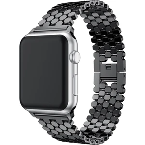 Apple Watch Uyumlu 42-44MM KRD16 Metal Kordon Siyah