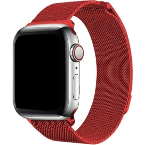 Bushco Store Apple Watch Uyumlu  Kırmızı Rengi Metal Kordon 38-40 mm Bushco Store