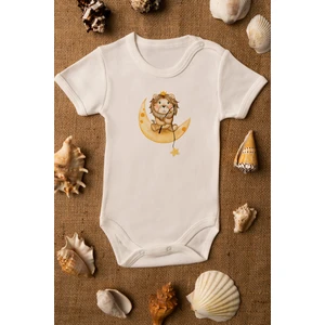 Bebek Aslan Baskılı Ekru Çıtçıtlı Body 5028