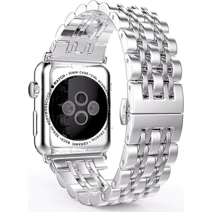 Apple Watch Uyumlu 42-44MM Krd7 Metal Kordon Gümüş