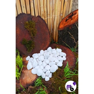 Mor Balon 3 kg  1,5 - 2,5 cm Dolomit Taş Beyaz Dekoratif Süs Taşı