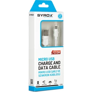 C70 Micro USB 2.0A Hızlı Şarj ve Data Kablosu