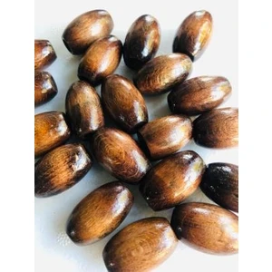 Flea Market 30MM Oval Kahve Ahşap Boncuk - 10 Adet -