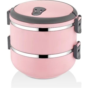 Freshbox 2 Katlı Sefer Tası Yemek Termosu (Pudra Pembe)