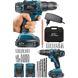 Spech Power Amerikan Technology 58 V 8 Ah Siexpi Motor Panasonıc 2 Akülü 27 Parça Set Hediye Şarjlı Matkap