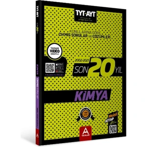 A Yayınları TYT AYT Kimya Son 20 Yıl Çıkmış Soru ve Çözümleri Yeni 2022
