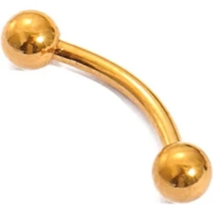 Cerrahi Çelik Muz Piercing 10 mm - Altın Rengi