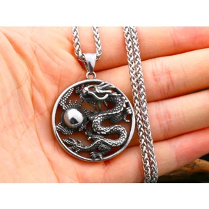 Daisy Shop Daisyshop Paslanmaz Çelik  Dragon Ejderha Erkek Kolye / Ejder Kolye