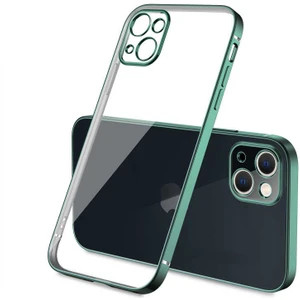 Apple iPhone 13 Kılıf Elektroplatin Kaplama Kapak Koyu Yeşil