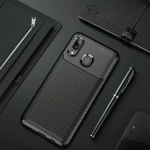 Samsung Galaxy A10S Kılıf Karbon Silikon Case Siyah