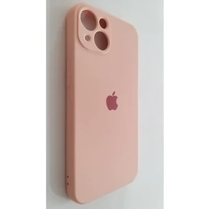 Apple iPhone 13 Uyumlu Kamera Korumalı Içi Kadife Logolu Telefon Kılıfı - Somon