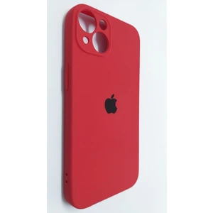 Apple iPhone 13 Uyumlu Kamera Korumalı Içi Kadife Logolu Telefon Kılıfı  - Kırmızı