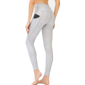 Los Ojos Kadın Melanj Gri Yüksek Bel Çift Cepli Toparlayıcı Spor Tayt