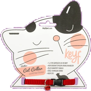 Kedi Tasması Parlak  1.2 cm Genişlik x 30 cm Boy  Zilli