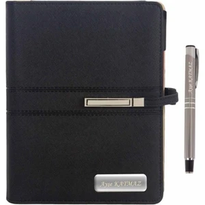 Hediye Rengi 2024 İsme Özel Organizerli Lüx Ajanda + Kalem Seti Siyah