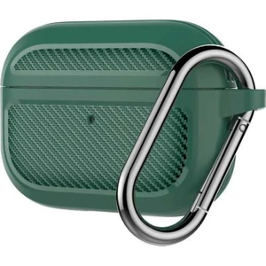 Karbon Fiber Airpods Pro Kulaklık Kancalı Silikon Koruma Kılıfı AL-34518