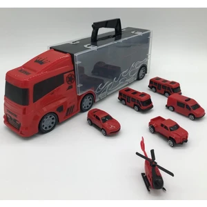 King Toys 6 Mini Araç ve Taşıyıcı Kamyon Kırmızı Lal 2016