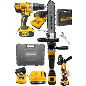 Predator 36V Şarjlı Testere ve Taşlama+Bulldozer Xfuel Darbeli Çift Akülü Şarjlı Vidalama