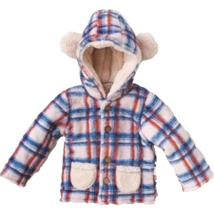 Erkek Bebek Ekose Desenli Yumuşak Bej Mont AC21073