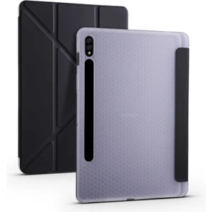 Galaxy Tab S7 Plus T970 Kılıf Tri Folding Smart With Pen Stasiyah
