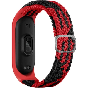 Xiaomi Mi Band 4 Kordon Cırtcırt Kumaş Ayarlanabilir Örgü Tasarım Krd 49 Bordo