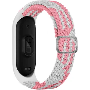 Xiaomi Mi Band 3 Kordon Cırtcırt Kumaş Ayarlanabilir Örgü Tasarım Krd 49 Açık Pembe