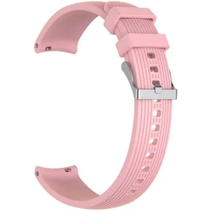 Huawei Watch Gt 3 Elite 46MM uyumlu Kordon Çizgili Kancalı Silikon KRD18 - 22mm Pembe