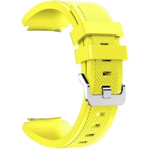 Case Street Huawei Watch Gt 3 Active 46MM Kordon Silikon Çizgili Kancalı Sarı