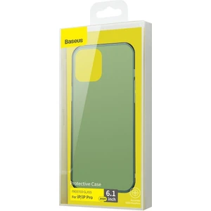 Frosted Apple iPhone 12 - 12 Pro 6.1 Kenarları Silikon Çerçeveli Buzlu Cam Kılıf + 2 Adet Baseus Şeffaf  Ekran Koruma