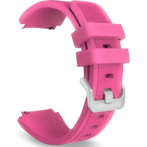 Case Street Huawei Watch Gt 3 Active 46MM Kordon Silikon Çizgili Kancalı Pembe