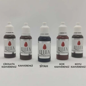 Ellea Naıl Kalıcı Makyaj ve Microblading Boyası Kaş Için Set 5 Renk (Black, Brown, Light Brown, Chocolate Brown, Dark Brown)