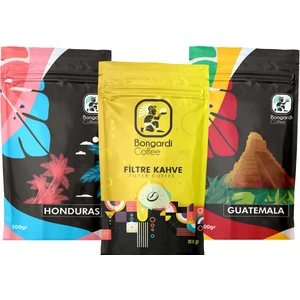 Bongardi Coffee Yöresel Filtre Kahve Seti 3'lü Honduras Guetemala Klasik Filtre