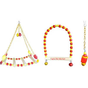 Muhabbet Kuşları  İçin Kuş Oyuncağı 3 Parça Oyuncak Seti