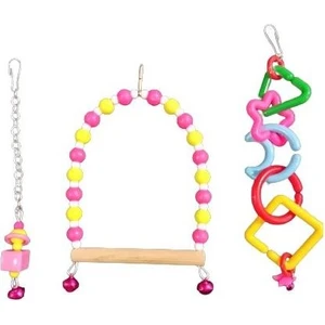 Tuğra Pet Market Muhabbet Kuşları  İçin Kuş Oyuncağı 3 Parça Oyuncak Seti