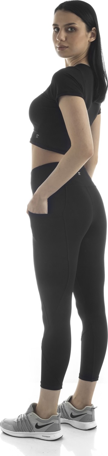 The Step Sports Partly Kadın Siyah Cepli Yüksek Bel Toparlayıcı, Sıkılaştırıcı Yoga Tayt 21"