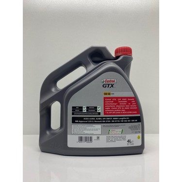 Castrol GTX 5W-40 A3/B4 4 Litre Motor Yağı ( Üretim Yılı: Fiyatı