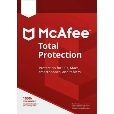 Mcafee Total Protection 1 Pc 1 Yıl Aktivasyon Kodu /