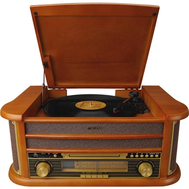 Mikado Nostalgia MN-P325 Dönence Pikap Ahşap 2X5 W Stereo Speaker MP3 Çalar USB-Radyo-CD-Kaset -BT