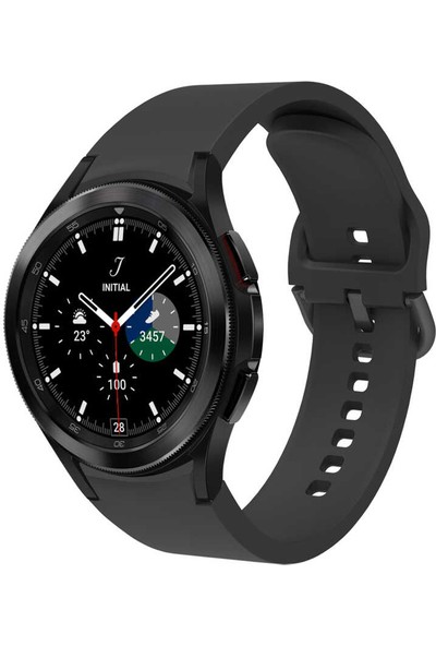 Nezih Case Samsung Galaxy Watch 4 46MM Uyumlu Classic Silikon Kordon Siyah