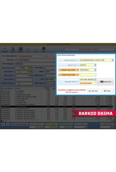 DemirSoft Barkod Etiket Yazıcı Barkod Okuyuculu Satış Sistemi