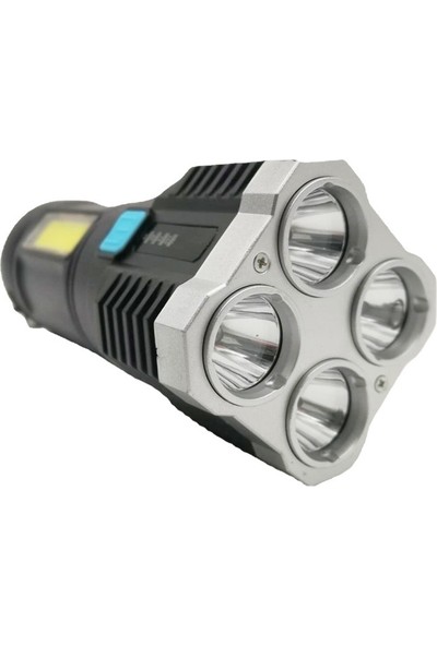 Zsykd S03 4 x Smd 3030 + Cob Güçlü Işık USB Şarj Edilebilir LED El Feneri (Yurt Dışından)