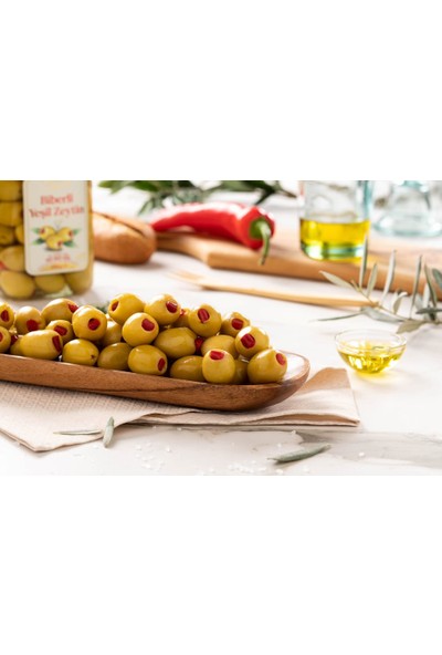 Alan Biberli Yeşil Zeytin Cam Kavanoz 141-160/4XL 900 gr
