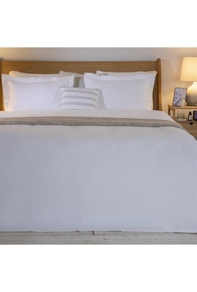 Chakra Jules Ekstra Çift Kişilik Yatak Örtüsü 280X260 cm Beyaz