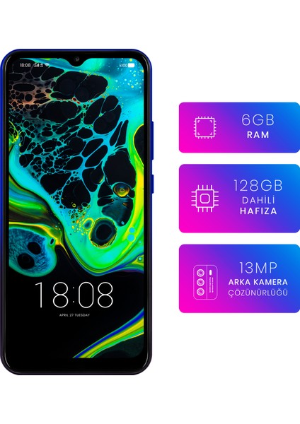 P13 Blue Max Pro 2021 128 GB 6 GB Ram (Reeder Türkiye Garantili) Mavi modelleri