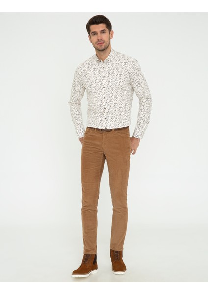 Erkek Taba Slim Fit Kadife Kanvas Pantolon 50239895-VR099