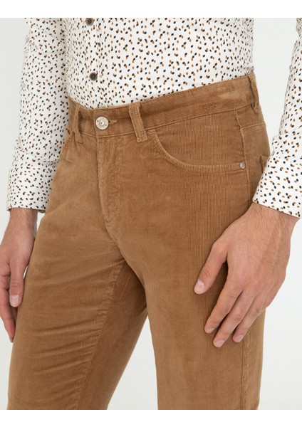Erkek Taba Slim Fit Kadife Kanvas Pantolon 50239895-VR099