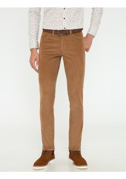 Erkek Taba Slim Fit Kadife Kanvas Pantolon 50239895-VR099 fiyatları