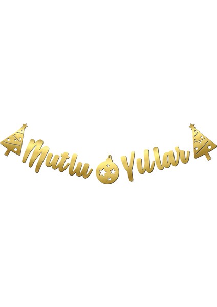 Mutlu Yıllar, Metalik Altın Banner - 2.10 mt indirimleri