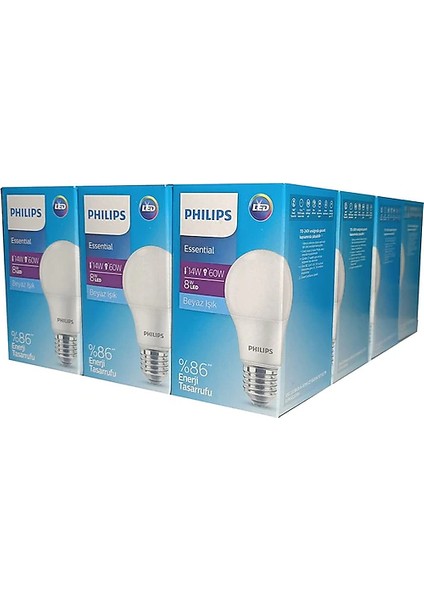 Ess Led Bulb 8-60W E27 Duy 806 Lümen Beyaz Işık 12'li Ekopaket