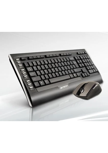 A4-Tech 9300F Türkçe Q Kablosuz Klavye Mouse Set Siyah